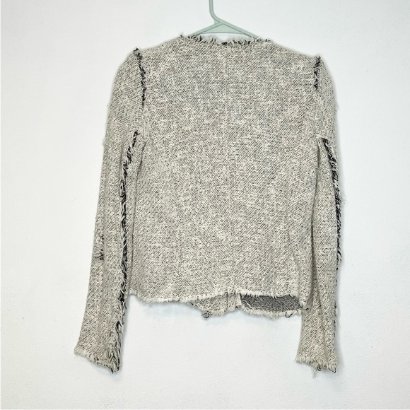 Iro Paris Cream Agnette Tweed Distressed Jacket Women Size 34 - Picture 10 of 13